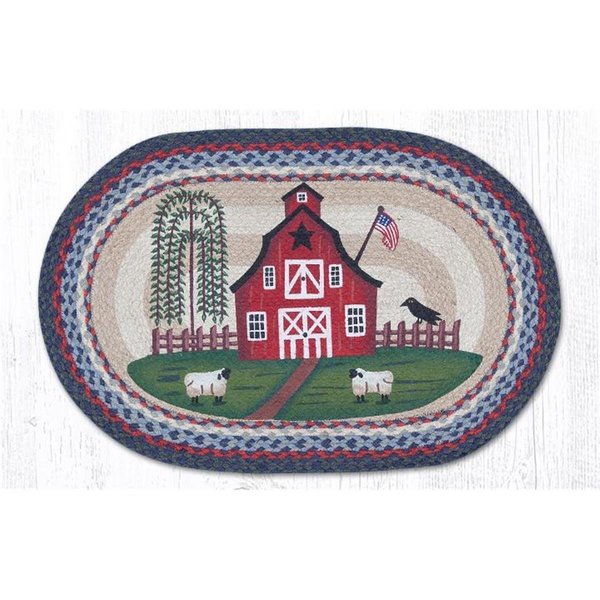 Capitol Importing Co Barn Scene Oval Patch Rug 65015BS